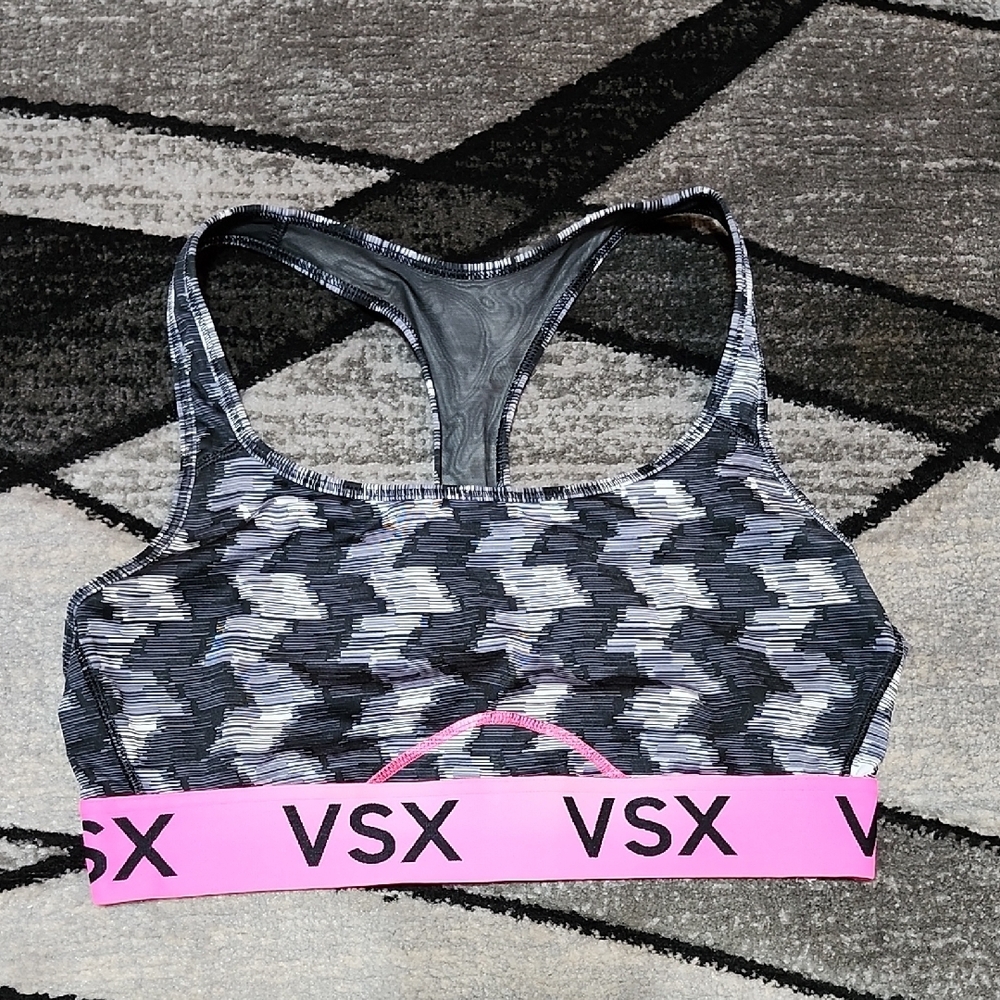 VS VSX 2016 SPACE-DYED MESH LINED WIRELESS RACERBACK SPORTS BRA LARGE